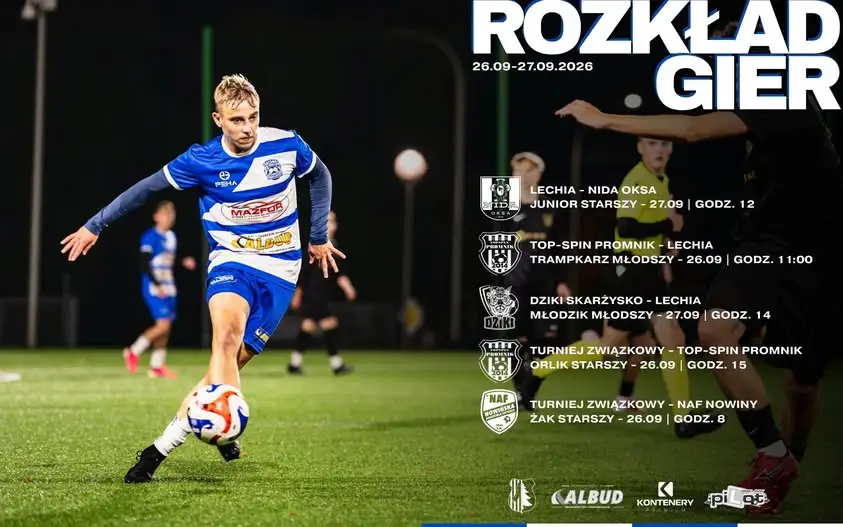 Lechia II pauzuje, młodzież gra. Plan weekendu 26-27 września