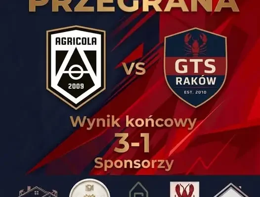 Raków przegrywa z Agricolą Łoniów 3-1, ale Daniel Bednarski wraca na boisko