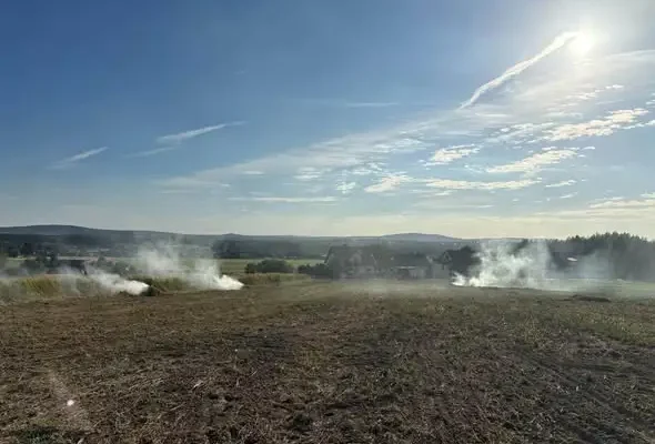 Pożar zarośli w Masłowie Pierwszym – interwencja OSP Masłów