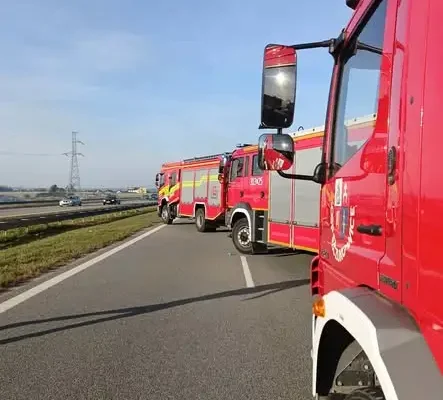 Pożar auta na S7 w Szczukowicach. Akcja strażaków z Piekoszowa i Kielc