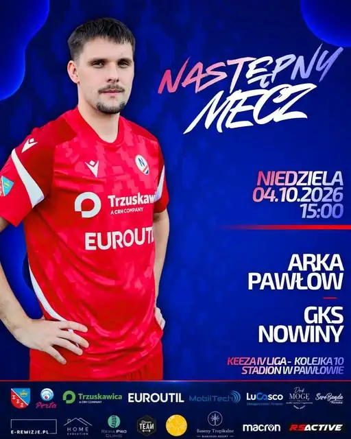 GKS Nowiny zagra na wyjeździe z Arką Pawłów w 10. kolejce IV ligi