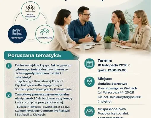 Konferencja o zaburzeniach psychicznych w pracy socjalnej i pedagogicznej – Kielce, 18 listopada