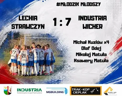 Industria Wicher Miedziana Góra rozgromiła Lechię Strawczyn 7:1. Kuziów z czterema golami!