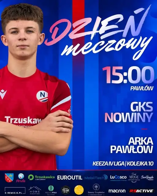 GKS Nowiny kontra Arka Pawłów – mecz 10. kolejki KEEZA IV ligi