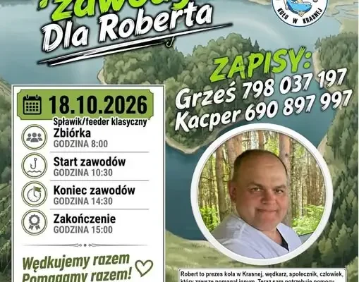 Charytatywne Zawody Wędkarskie w Sielpi Wielkiej – wędkujemy i pomagamy Robertowi