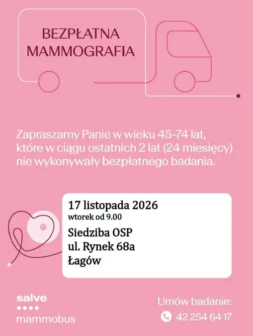 Bezpłatna mammografia w Łagowie – zapisz się już dziś