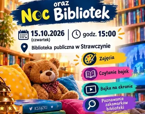 Noc Bibliotek w Strawczynie – magiczne popołudnie dla dzieci już 15 października