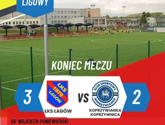 LKS Łagów wygrał 3:2 po horrorze. Drużyna wciąż niepokonana