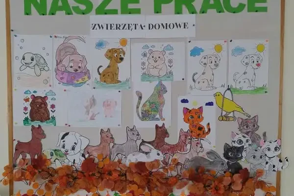 Wystawa prac dzieci „Zwierzęta domowe” w świetlicy szkolnej