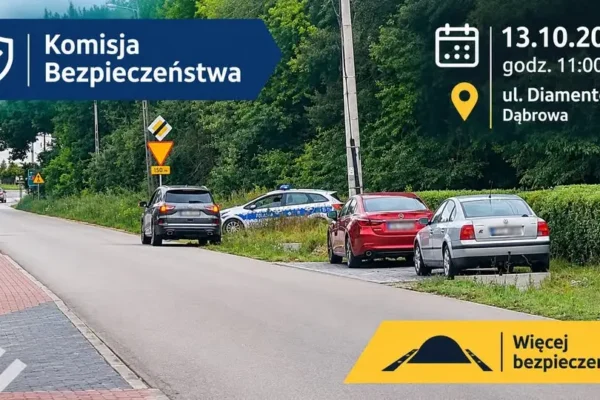 Komisja Bezpieczeństwa na ul. Diamentowej w Dąbrowie – mieszkańcy chcą spowolnienia ruchu