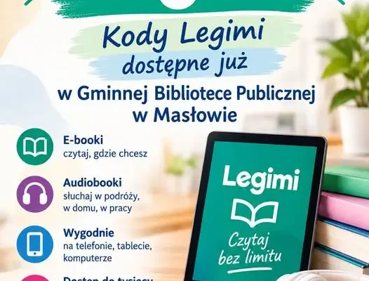 Legimi w Gminnej Bibliotece Publicznej w Masłowie – darmowe kody dla czytelników
