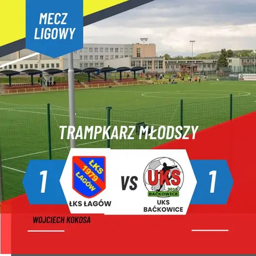Trampkarze młodsi LKS Łagów remisują z drużyną z Baćkowic