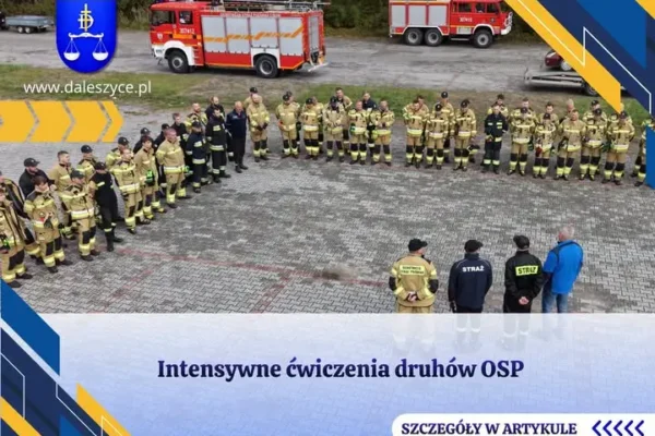 Gminne ćwiczenia strażaków OSP w Daleszycach – 50 ratowników w akcji