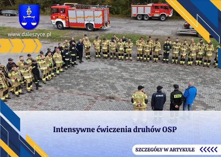 Gminne ćwiczenia strażaków OSP w Daleszycach – 50 ratowników w akcji