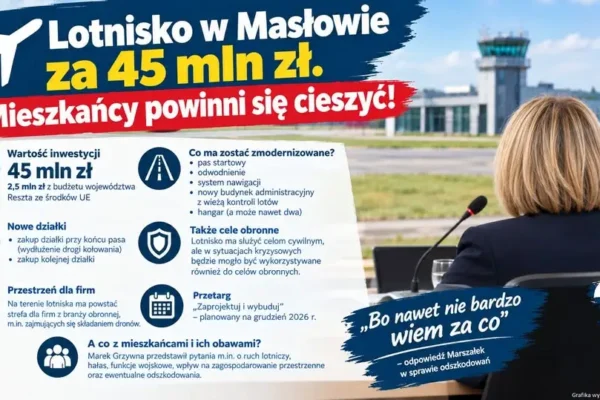 Lotnisko w Masłowie: modernizacja za 45 mln zł, ale mieszkańcy bez odszkodowań