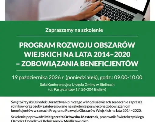 Szkolenie dla rolników w Bielinach: obowiązki beneficjentów PROW