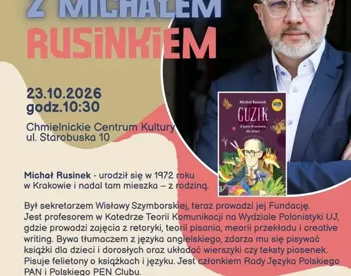 Michał Rusinek w Chmielniku: spotkanie o Brzechwie i guzikach