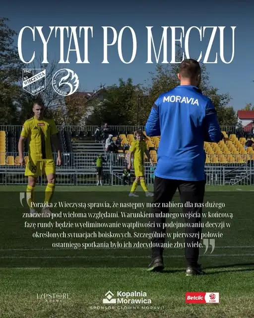 Moravia Morawica przegrywa z Wieczystą II Kraków 0:1