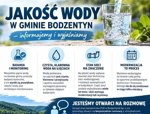 Bodzentyn: PUK wyjaśnia wątpliwości mieszkańców w sprawie jakości wody