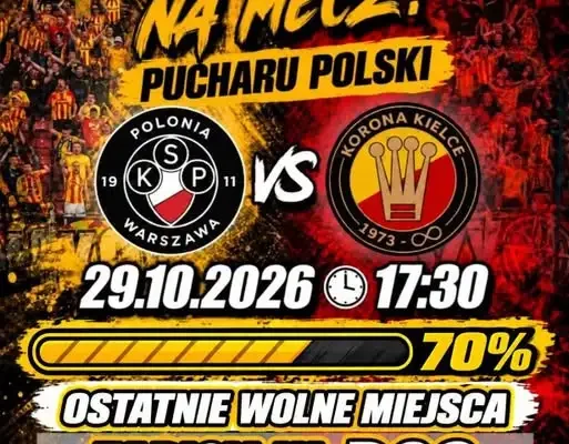 Korona Kielce: ponad 70% miejsc zajętych na wyjazd do Warszawy