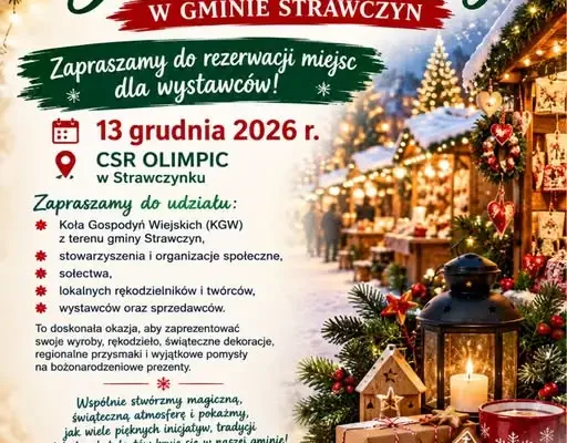 Jarmark Bożonarodzeniowy w Strawczynie – trwają zapisy dla wystawców