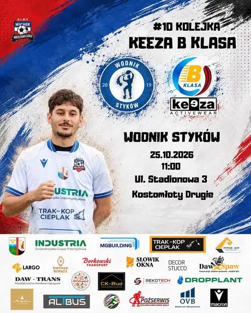 ŚGP Industria podejmie Wodnik Styków w 10. kolejce Keeza B Klasy