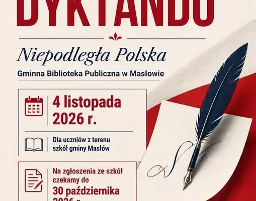 Gmina Masłów zaprasza uczniów na IV Gminne Dyktando „Niepodległa Polska”