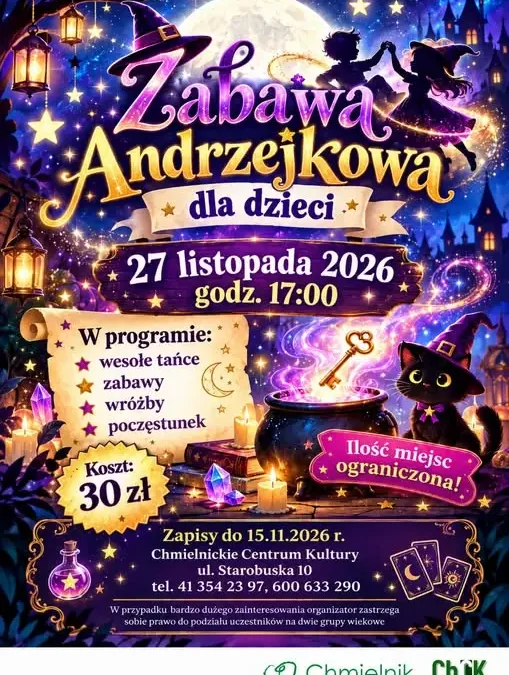 Zabawa andrzejkowa dla dzieci w Chmielnickim Centrum Kultury