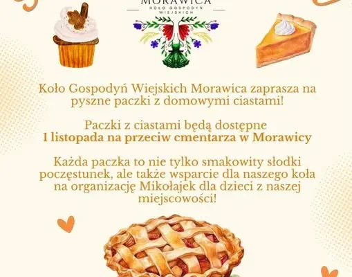 KGW Morawica zaprasza na paczki z domowymi ciastami 1 listopada