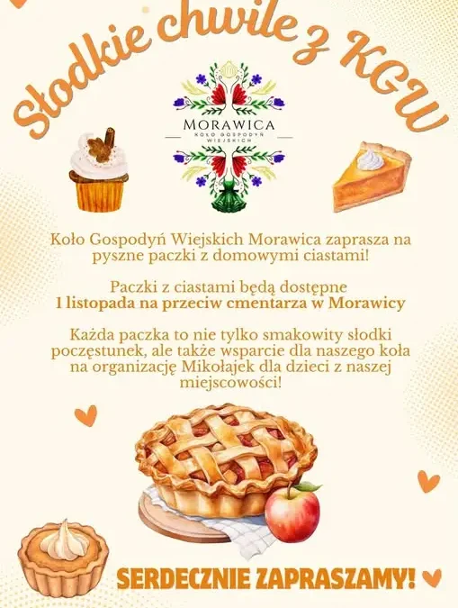 KGW Morawica zaprasza na paczki z domowymi ciastami 1 listopada