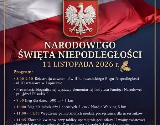 Łopuszno zaprasza na II Bieg Niepodległości i wspólne świętowanie 11 listopada