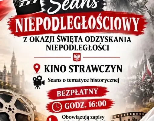 Kino Strawczyn zaprasza na bezpłatny seans niepodległościowy 11 listopada
