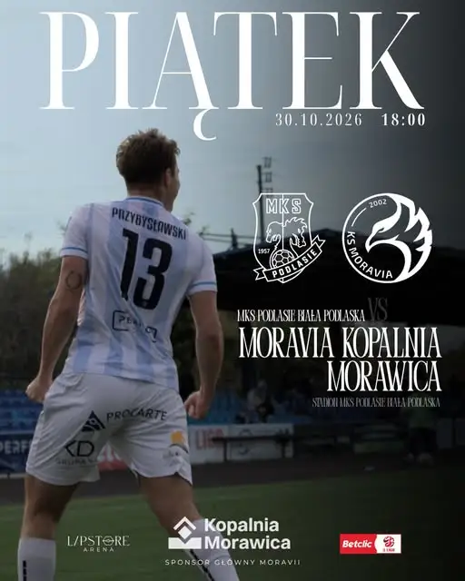 MKS Podlasie zmierzy się z Moravią w 15. kolejce Betclic III Ligi
