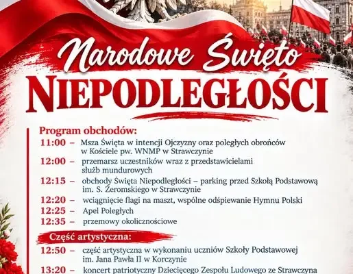 Gmina Strawczyn zaprasza na obchody 108. rocznicy odzyskania niepodległości