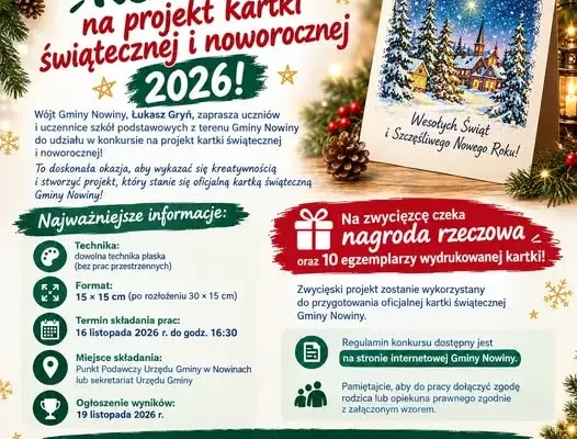 Gmina Nowiny ogłasza konkurs na świąteczną kartkę. Termin składania prac 16 listopada